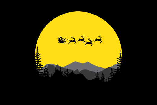 Santa Claus Moon Wallpaper