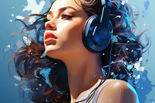 Girl in headphones