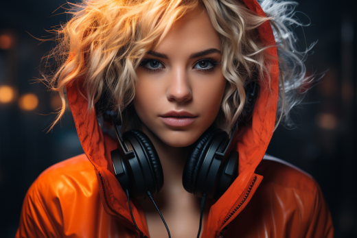 Girl with headphones
